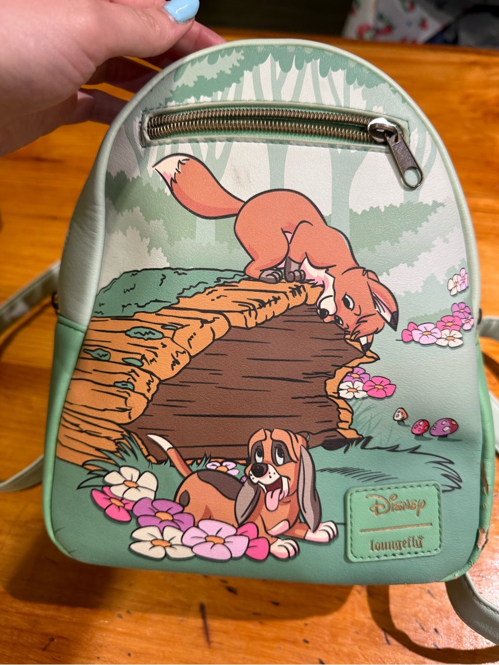 Disney x Loungefly Fox & Hound Mini Backpack - Mint Green